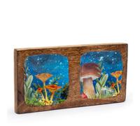 Teal Mushroom Double Trinket Tray 20X10Cm - Stylish Organizer