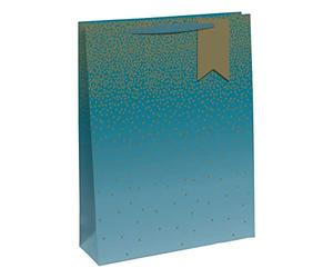 Teal Ombre Gift Bag with Gold Stars (Large)…