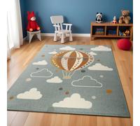 Teal Orange Brown Modern Kids Rug, Pictorial Easy to Clean Rug The Rug Shop UK Teal 120cm x 170cm