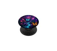 Teal Orange Butterfly Purple Lotus Night Mystical Forest PopSockets Adhesive PopGrip