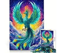 Teal Phoenix Rising for Adults 1000 Piece Jigsaw Puzzle Pure Logic Toy Peaceful Time Sharp Cut Heartfelt Gift (50x75cm)