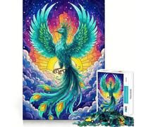 Teal Phoenix Rising for Adults 1000 Piece Jigsaw Puzzle Pure Logic Toy Peaceful Time Sharp Cut Heartfelt Gift (50x75cm)