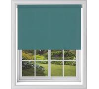 Teal Plain Dim Out Fabric Roller Blind Made To Measure Maximum of 210cm Width All Fitting Included Easy FIt Child Safe