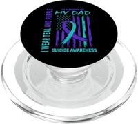 Teal Purple Ribbon In Memory Of Dad Suicide Awareness Flag PopSockets PopGrip for MagSafe