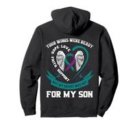 Teal Purple Ribbon Wings Suicide Awareness Prevention Son Pullover Hoodie