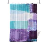 Teal Purple Shower Curtain for Bathroom, Graffiti Color Block Abstract Mottled Modern Art Waterproof Cloth Fabric Bathroom Accessories Set with 12 Rust Proof Plastic Hooks, 60” x 72”
