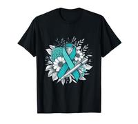 Teal Ribbon Awareness Art for Supportive Community Events T-Shirt