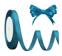 Teal Ribbon Blue Ribbon for Gift Wrapping Turquoise Ribbons Blue Satin Ribbon 10mm X 25yd Wrapping Ribbons for Presents, Bouquets, Valentine's Day, Wedding Decoations, Christmas, Hair Accessories