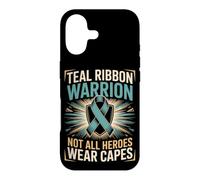 Teal Ribbon Warrior Not All Heroes Wear Capes PTSD Awareness Case for iPhone 17