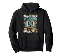 Teal Ribbon Warrior Not All Heroes Wear Capes PTSD Awareness Pullover Hoodie