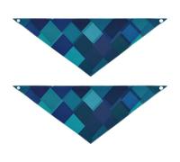 Teal Royal Blue Cute Dog Bandanas Unique Shape Adjustable Fit Triangle Bibs Kerchief Set Cute Pet Holiday Set for Dogs Cats 2 Pack