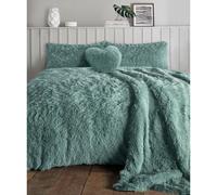 (Teal, Single) Teddy bear Fleece Fur Alaska Cuddles Duvet Cover