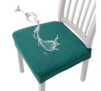 Teal Stretch Dining Chair Seat CoversRemovable Washable Slipcovers 6Piece Set Durable Protector for Dining Room Furniture Easy to Install Elegantly Refresh Your Space