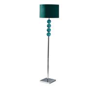Premier Housewares Mistro Teal Suede Effect Shade Floor Lamp