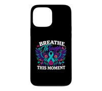 Teal Suicide Prevention Ribbon Breathe Through Moment Case for iPhone 13 Pro Max