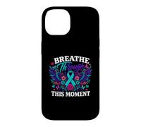 Teal Suicide Prevention Ribbon Breathe Through Moment Case for iPhone 14