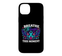 Teal Suicide Prevention Ribbon Breathe Through Moment Case for iPhone 14 Plus