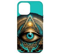 Teal & Tan Colored All Seeing Eye. Third Eye Case for iPhone 12 Pro Max