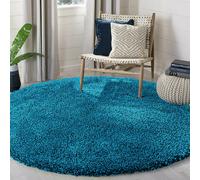 (Teal) Thick Shaggy Round Rugs Large Living Room Bedroom Carpet Fluffy Circle Rug