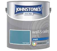 Teal Topaz Johnstone’s Wall & Ceiling Matt Paint 2.5L - Smooth Matt Finish, Excellent Coverage, Quick Dry, Low Odour Interior Paint for Walls & Ceilings