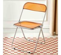 Teal Transparent Acrylic Folding Dining Chairs - Modern Stackable Accent Furniture for Home & Garden - Versatile, Space-Saving Foldable Seating Solution