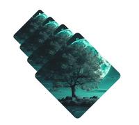 Teal Tree in Moonlight Car Air Fresheners Cards 4 Pcs Hanging Fragrance Scented Cards Long-Lasting Car Aromatherapy Tablets for Wardrobe Bathroom Car Interior Mirror Pendant Gifts
