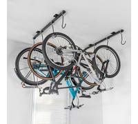 Teal Triangle Ceiling Mounted Bike Rack for Garage - Premium Bicycle Stand & Hanger for Space-Saving Storage | Adjustable Ceiling Hooks Hold 4-8 Bikes - Indoor Bicycle Rack System for basement
