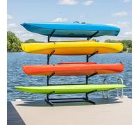 Teal Triangle Freestanding Kayak Storage Rack - 4 Kayak Storage Rack & Canoe Rack - Kayak Stand for Outdoor and Indoor - Premium Canoe and Kayak Holder - Adjustable Kayak Storage Stand