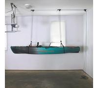 Teal Triangle Heavy Duty Elite Kayak Hoist, Easy-Lift Garage Pulley System, Holds 150 lbs, Fits 8-Foot Ceilings, Patented No-Slip Strap, No Setup Required