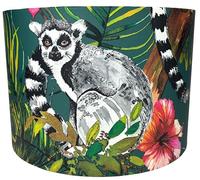 Teal Tropical Lemur Lampshade for Ceiling & Table Lamps - Jungle Animal Light Shade, Exotic Home Decor