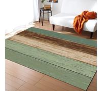 Teal Turquoise Farmhouse Rug - Non-Slip Soft Living Room Rug Rustic Wood Grain Texture Washable 100x150 cm Comfortable Area Rug for Dining Room & Bedroom
