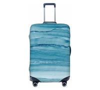 Teal Turquoise Fluid Stripes Travel Luggage Covers - Elasticity Suitcase Covers Protector for Luggage 18-32 Inch