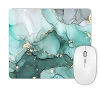 Teal Turquoise Marble Mouse Pad, Rectangle Luxury Abstract Swirls Mice pad for Computer & Laptop, Non-Slip Rubber Modern Ink Art Mousepad for Women Men Office Desktop, 9.4"x7.9"