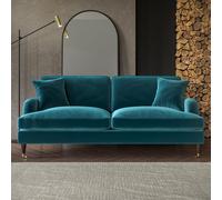 Teal Velvet 3 Seater Sofa - Payton