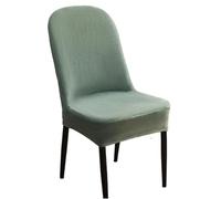 Teal Velvet Dining Chair Covers Stretchable Anti-Slip Wrinkle-Resistant Curved Backrest Comfortable Style Set of 6 Perfect for Home Decor