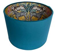 Teal Velvet Safari Animals Lampshade Ceiling Light Shade Yellow Ochre Jungle Tropical Inner