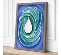 Teal Vortex Modern Canvas Wall Art Print 18x12 Inch (46 x 30 cm)