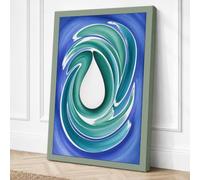 Teal Vortex Modern Canvas Wall Art Print 24x16 Inch (61 x 41 cm)