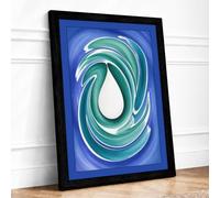 Teal Vortex Modern Framed Wall Art Print A4 (29.7×21cm) Black, Wall Decor for Living Room, Bedroom, Office & Home, Ready to Hang, Art Gift