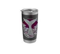 Teal Whale's Tail s Nautical Ocean Wave Art Stainless Steel Insulated Tumbler