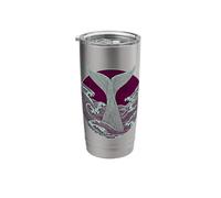 Teal Whale's Tail s Nautical Ocean Wave Art Stainless Steel Insulated Tumbler