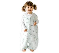 Tealbee DREAMSUIT: Toddler Sleep Sack with Feet 12-18 months, 18-24 months - 0.8 TOG Lightweight Baby Wearable Blanket for Walkers - Rayon made from Bamboo, Organic Cotton Sleeping Bag - Croissant