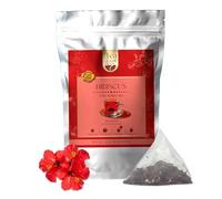 Tealeaf & Co. Hibiscus Tea with Hibiscus Flowers - Pure Herbal Tea Bags Blended with Fresh Herbs - Flavored Herbal Blend - Low Caffeine - Gluten Free - 50 Teabags