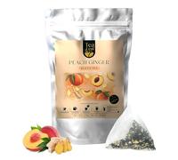 Tealeaf & Co. Peach Ginger Tea Blended with Spices - Black Tea Bags with Ginger & Peach Flavor - Flavored Blend with Low Caffeine - Gluten Free - 50 Teabags