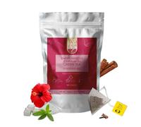 Tealeaf & Co. Sweet Hibiscus Cinnamon Green Tea with Hibiscus, Cinnamon, Stevia & Clove - Green Tea Bags with Fresh Herbs and Spices - Gluten Free - 50 Teabags
