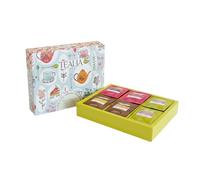 Tealia Premium Dessert Tea Selection Box - 48 Envelope Tea Bags, 6 Flavoured Teas Including Coconut Chocolate, Raspberry Truffle, Mango Island, Vanilla Ginger Peach and Cherry Blossom
