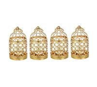 Tealight 4 Pcs Small Tealight Hanging Birdcage Lantern, Gold Lanterns for Candles Vintage Decorative Centerpieces of Wedding & Party, Tea Light Holder Christmas Candle Holders Decorations