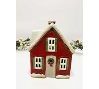 Tealight Candle Holder Housewarming Gift Cottage Ceramic Village Pottery House Ornament (Christmas Cottage (18cms))
