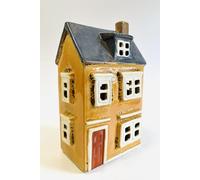 Tealight Candle Holder Housewarming Gift Cottage Ceramic Village Pottery House Ornament (Orange Autumn Cottage (22cms))