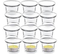 Tealight Candle Holder Set of 12,Glass Votive Candle Holders,Clear Tea Light Holders Bulk for Wedding Holiday Birthday Party Dinner & Home Decor